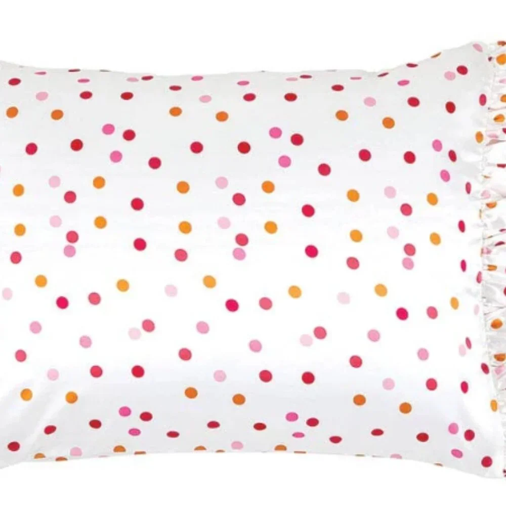 Bella Sleep + Spa Confetti Satin Ruffled Pillow Covers New